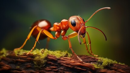Capturing insects in their natural habitat  close up photography of ants on plant stems