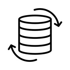 Data management outline icon. Data management icon isolated on white background. Transparent background, minimalist symbol. Vector images