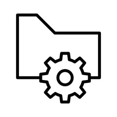 Data management outline icon. Data management icon isolated on white background. Transparent background, minimalist symbol. Vector images