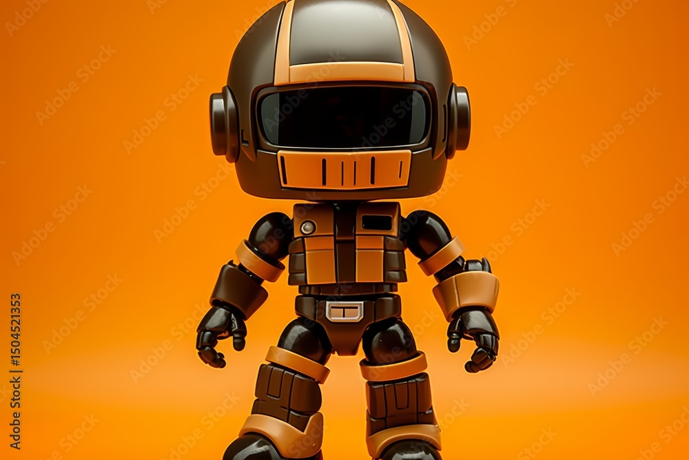 Poster minimalistic robotic cheburashka on a simple background highlighting modern design elements