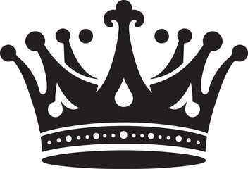 Crown Black Silhouette Vector, Royal Emblem Clipart & Luxury Symbol Design