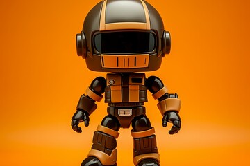 Minimalistic robotic cheburashka on a simple background highlighting modern design elements