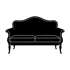 Low Profile Sofa silhouette vector