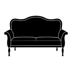 Low Profile Sofa silhouette vector
