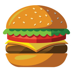 Burger food isolated on white background
