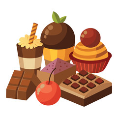 Chocolate food isolated on white background