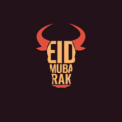 Eid Adha Mubarak greeting calligraphy logo vector islamic template social media web post creative idea concept arabs and muslim festival eid celebration background poster banner flyer design 