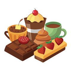 Chocolate food isolated on white background