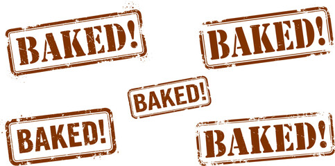 A grunge stamp baked text, Emblem, Icon set