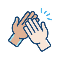 Fototapeta premium Hands Clapping Together Icon - Applause and Appreciation Symbol