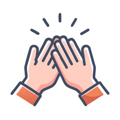 Fototapeta premium Hands Clapping Together Icon - Applause and Appreciation Symbol