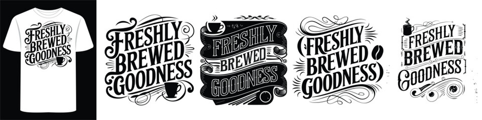 Retro Café Print Shirt with Artistic Lettering