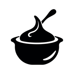 Bechamel Sauce Food Silhouette Vector Illustration