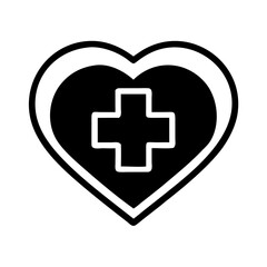 Fototapeta premium Heart with Medical Cross Icon - Health Care and Medical Support Symbol