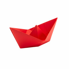 Red Paper Boat Origami