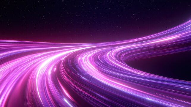 Futuristic neon highways under starry night sky - Powered by Adobe