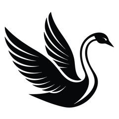 Obraz premium Minimalist upward flying swan for luxury branding.