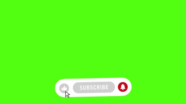 Green Screen Subscribe Button Animation with Like and Bell Icon for YouTube Videos