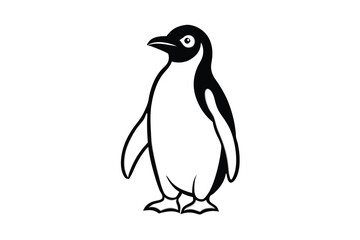 Adorable black and white penguin illustration cute bird