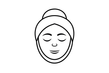 Serene woman face outline simple spa beauty icon