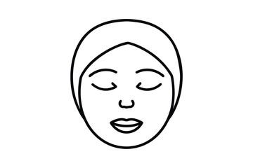 Serene woman face outline minimalist beauty icon