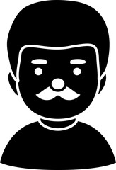 Bearded old man head silhouette stock vector.
Elderly father face isolated.
Middle-aged man silhouette.
Transparent background, SVG file.