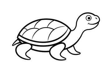 Adorable cartoon turtle outline perfect for coloring pages