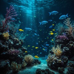 Fototapeta premium coral reef with fish