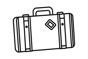 Vintage suitcase travel bag outline illustration design
