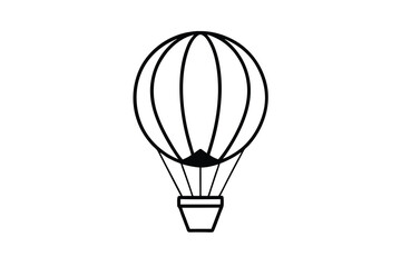 Obraz premium Simple line drawing hot air balloon icon illustration