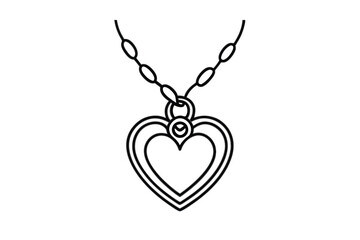 Elegant heart shaped pendant necklace design illustration