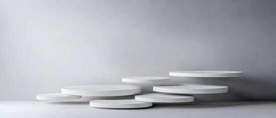 Minimalist abstract floating platforms for modern interior design