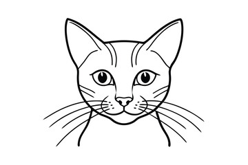 Adorable cat face line art simple minimalist pet design