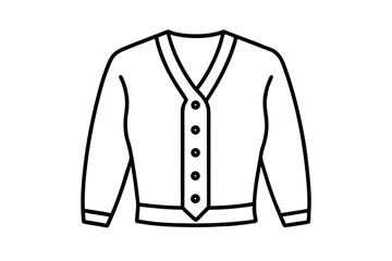 Womens long sleeve button cardigan sweater fashion apparel outline icon