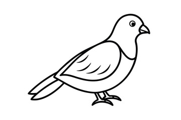 Simple line drawing of a cute little bird