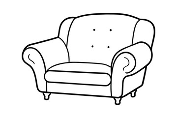 Comfortable armchair line art illustration home decor