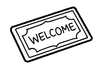 Welcome mat doormat home entrance decor illustration