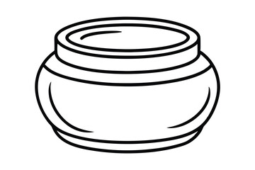 Simple line drawing of a round cream jar container