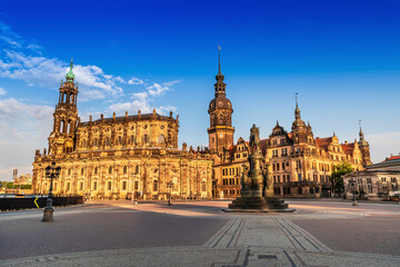 Obraz premium Dresden famous city. Germany city center,vcapital, second largest, city, Saxony., river, Elbe, seat, merchants, margrave, European, ag