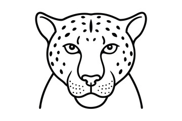 Cheetah head line art wild animal portrait graphic design