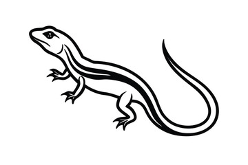 Stylish black and white lizard illustration reptile design