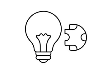 Innovative solution idea light bulb puzzle piece concept