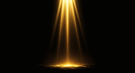 Light in black sky. God light in heaven symbolizing divine presence