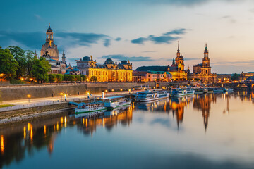 Fototapeta premium Dresden famous city. Germany city center,vcapital, second largest, city, Saxony., river, Elbe, seat, merchants, margrave, European, ag