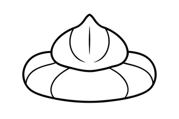 Simple line drawing of a cute cartoon mochi