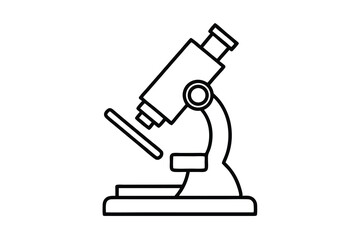 Simple line drawing of a microscope for science education