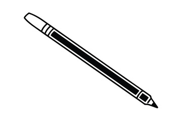 Black and white illustration of a crayon pencil