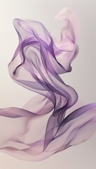 Naklejka premium Serene Minimalist Composition with Flowing Purple and Pink Lines