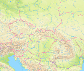 Map of Slovakia and surrounding countries without any labels