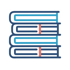 Fototapeta premium Stacked Books Icon Representing Study Resources and Education